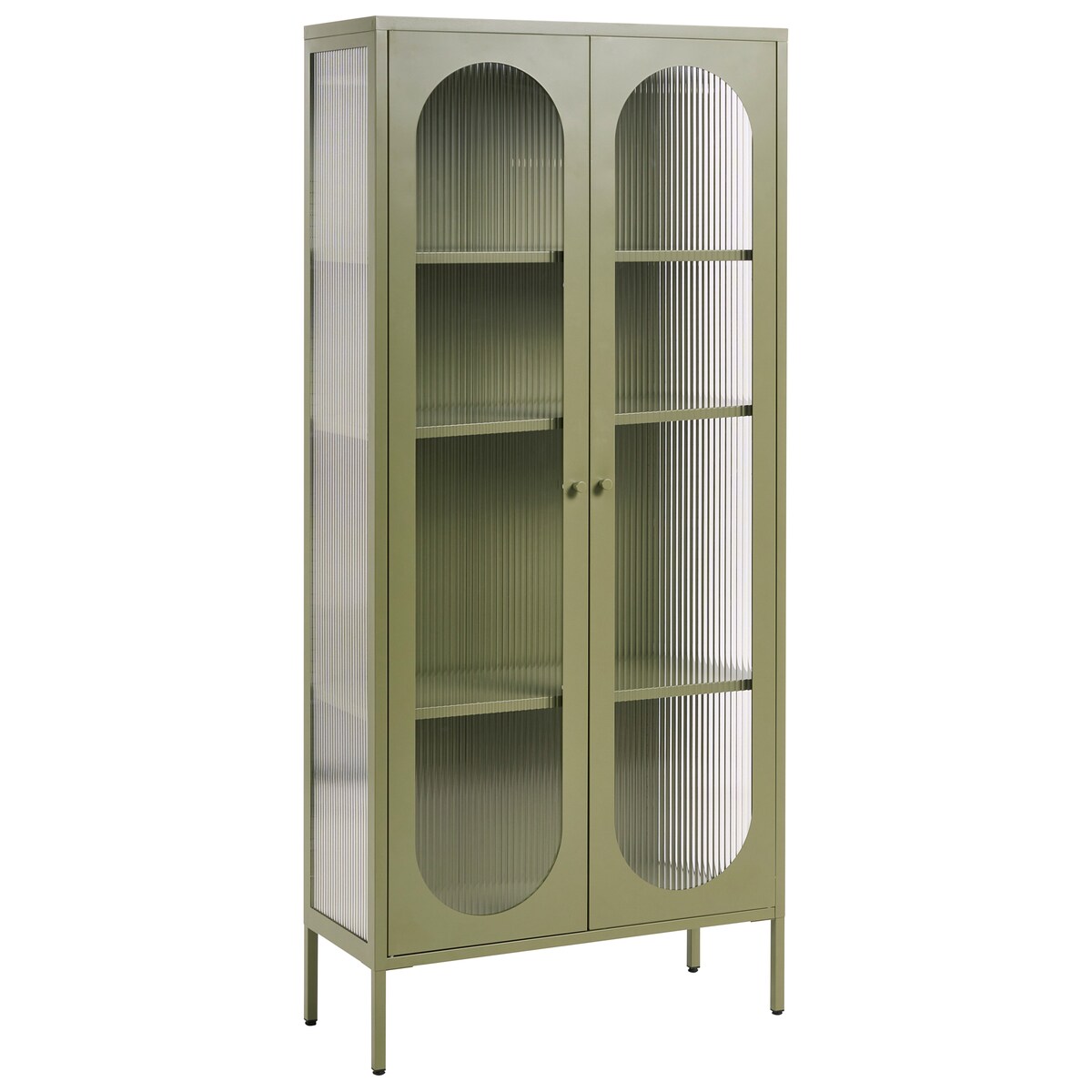 Witryna ze szklaną gablotą FOXTON 80 cm Metal Zielony