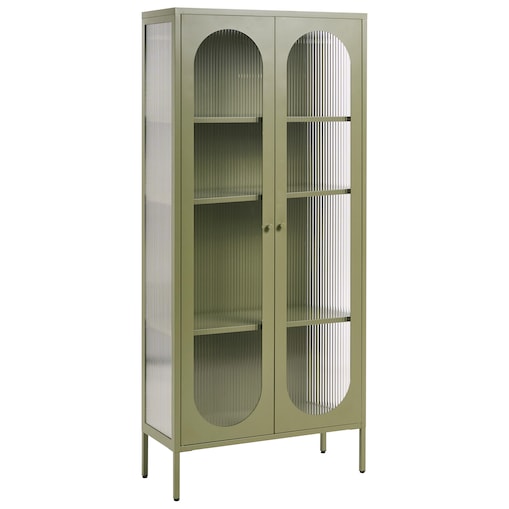Witryna ze szklaną gablotą FOXTON 80 cm Metal Zielony