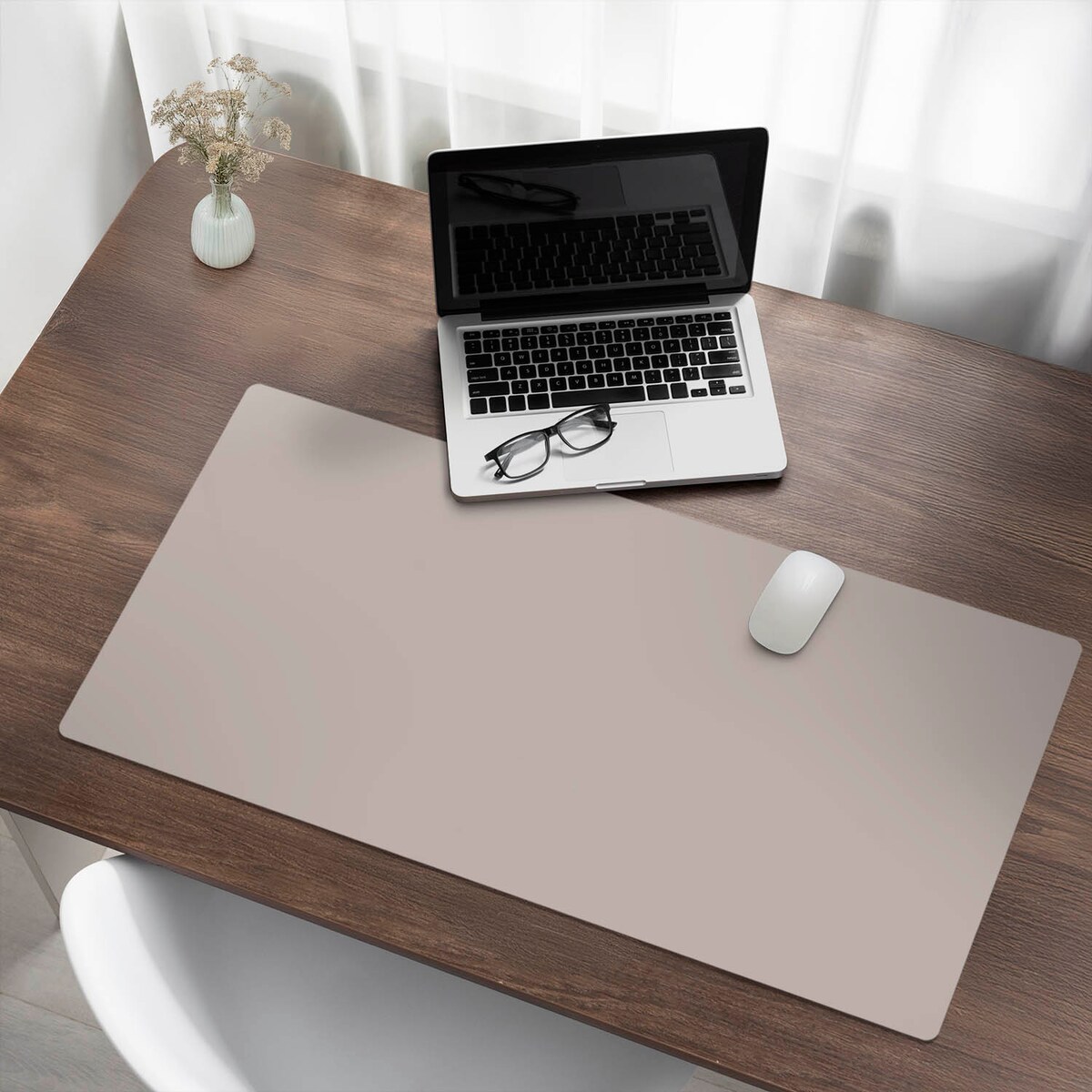 Beżowa mata na biurko Kolor Jasnobrązowy, 100x50 cm