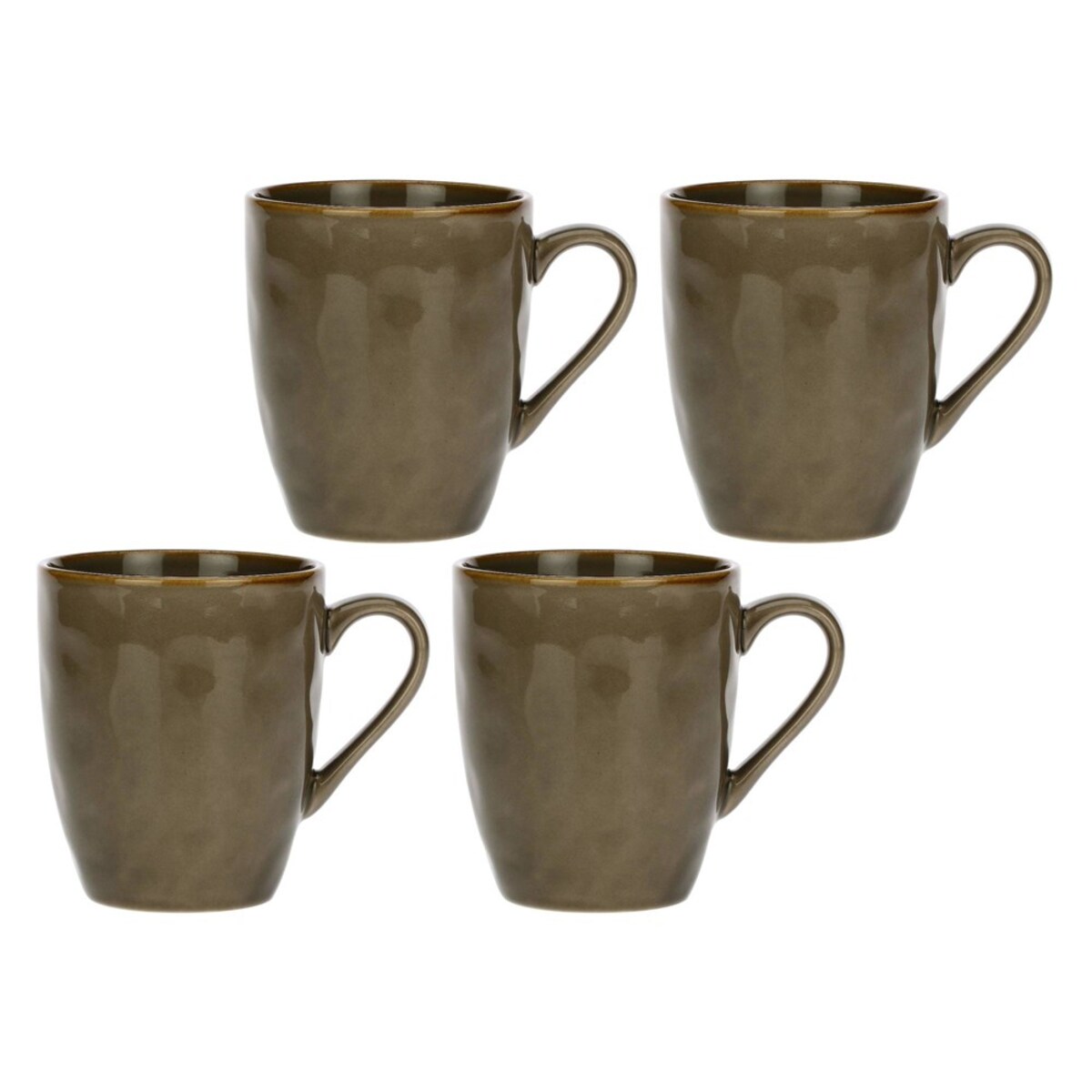 Zestaw 4 kubków z uchwytem Concerto Grigio Tortora - Szaro-brązowy, 430 ml