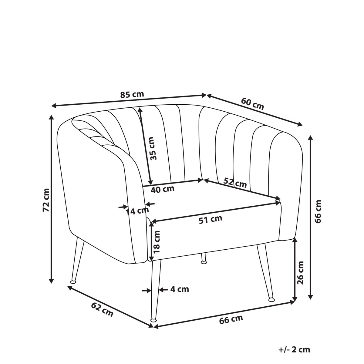 Fotel welurowy beżowy LACONIA