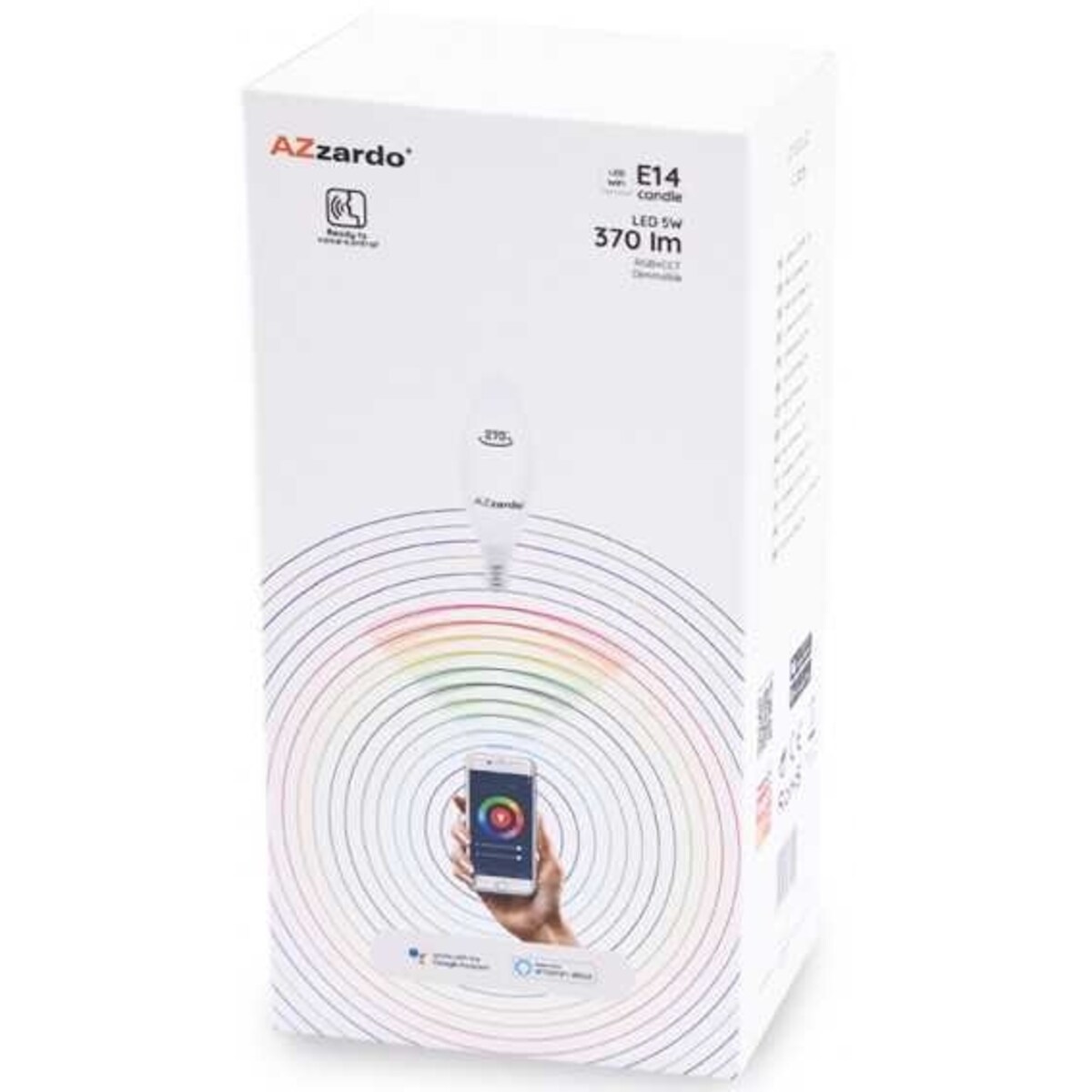 Świecznikowa żarówka WiFi LED 5W E14 zdalnie sterowana, Azzardo