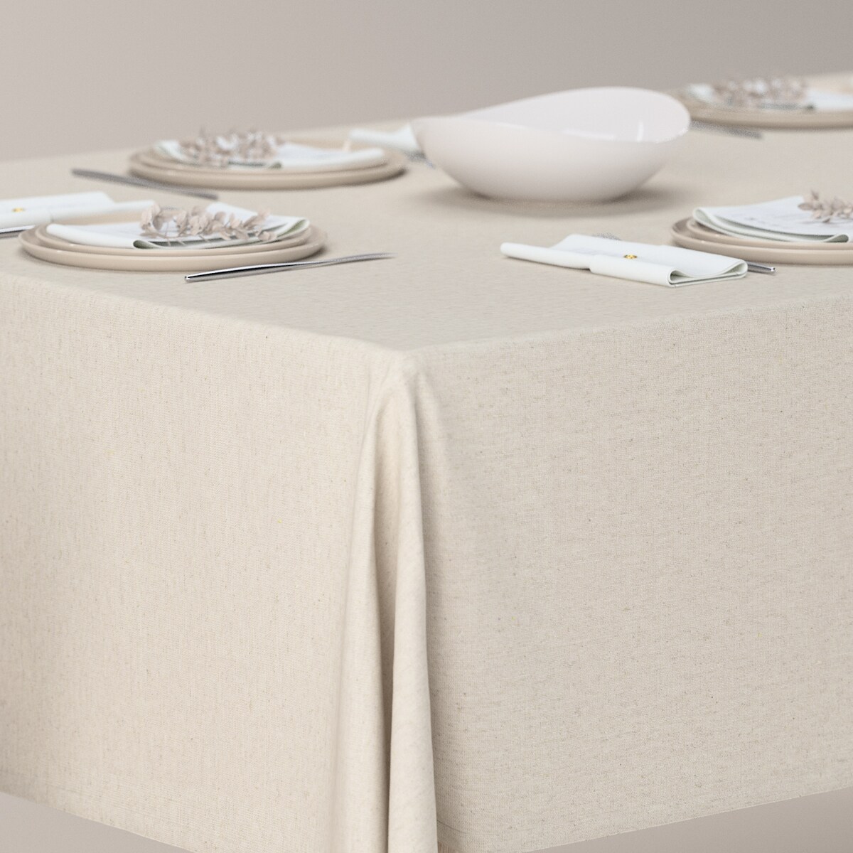 Obrus prostokątny 100 x 100 cm melanż szaro-beżowy