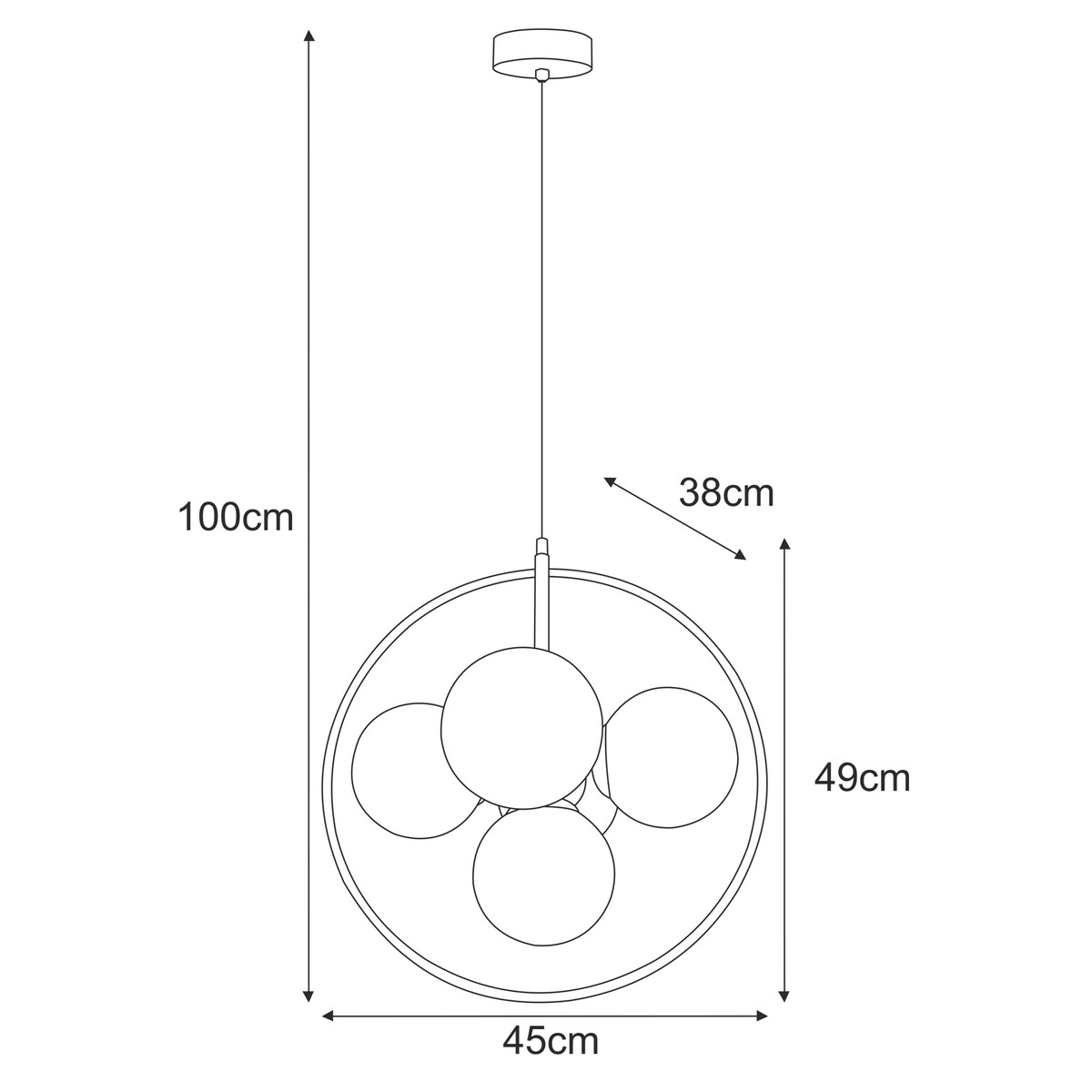 Lampa wisząca K-3836 z serii MEGAN