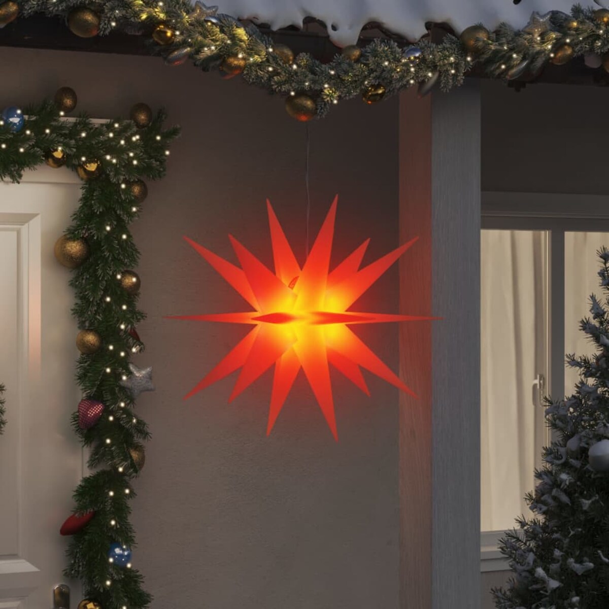 vidaXL Ozdoby świetlne z LED, 3 szt., składane, czerwone, 100 cm