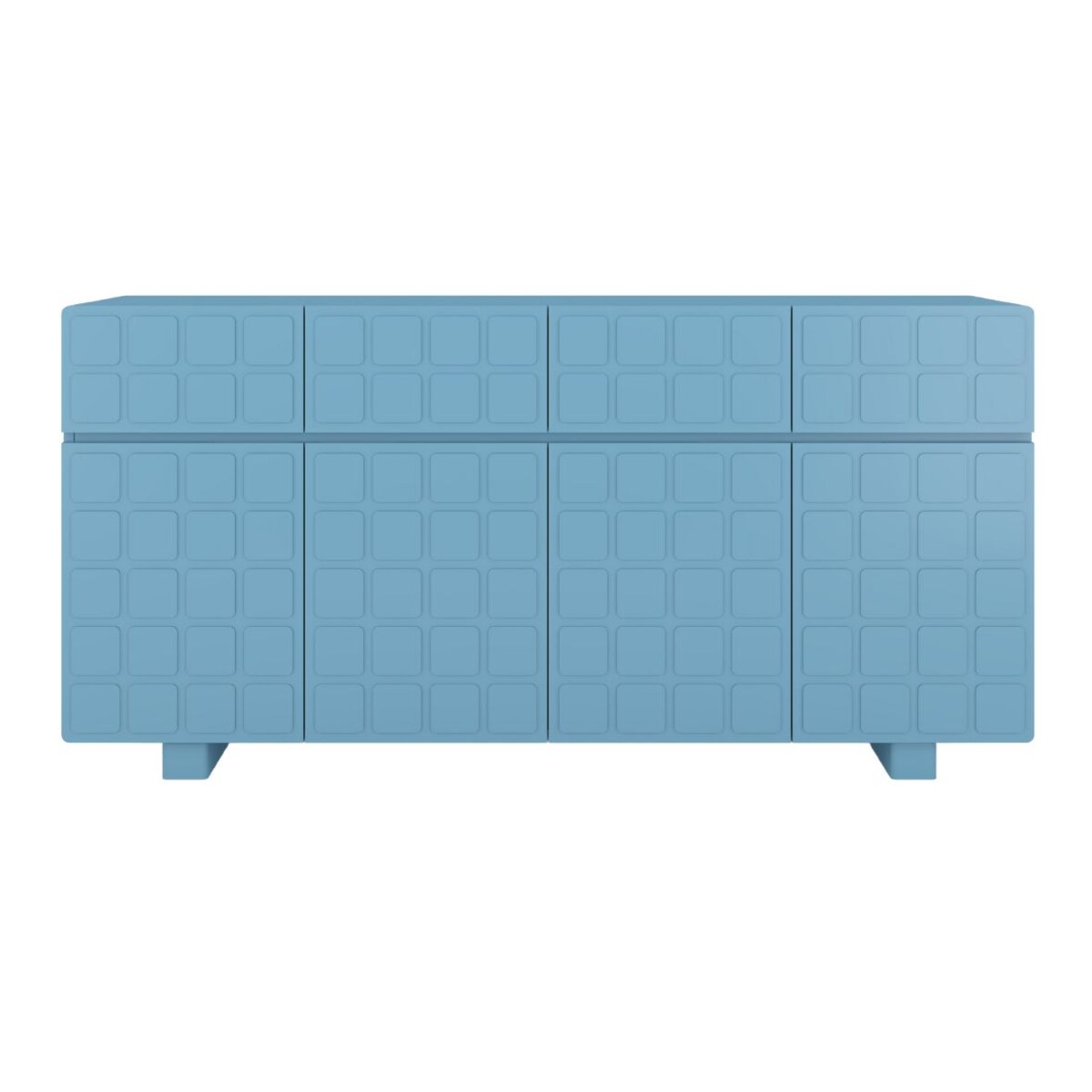 Nowoczesna komoda z frontami 3D Skandica CUBO LONG / kolor pastelowy niebieski / szer. 169 cm