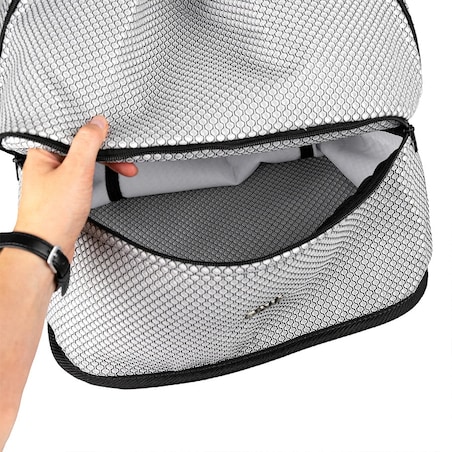 Torba sportowa, plecak na siłownię z kieszenią na buty, czarno-biały