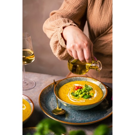 Serwis obiadowy Aokari niebiesko-biały na 12 osób 36 szt. Nowoczesny Do zmywarki Komplet talerzy