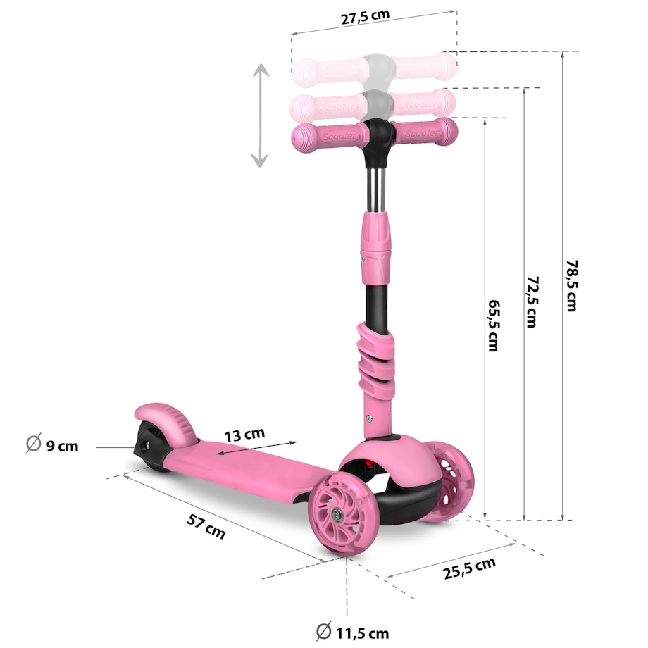 Hulajnoga trójkołowa balansowa dla dzieci 3w1 Ricokids Todi różowa