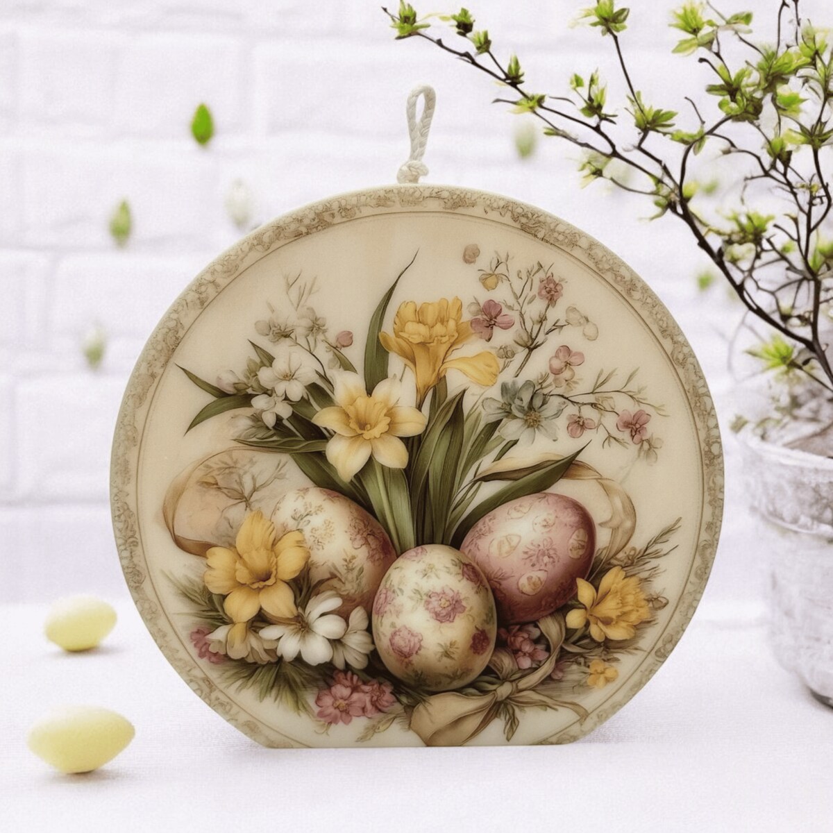 Świeca wielkanocna w stylu Vintage