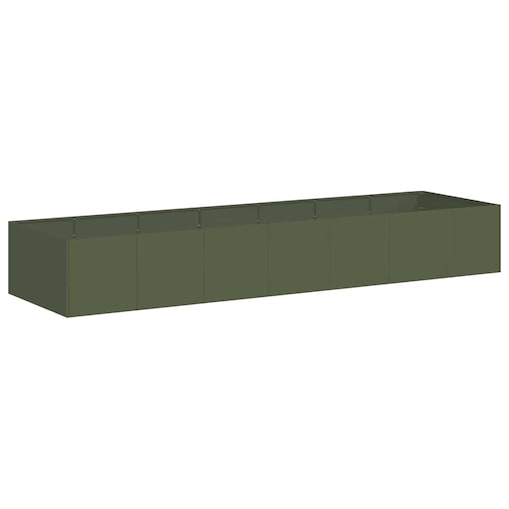 vidaXL Doniczka Oliwkowo-zielona 280x80x40 cm Stal