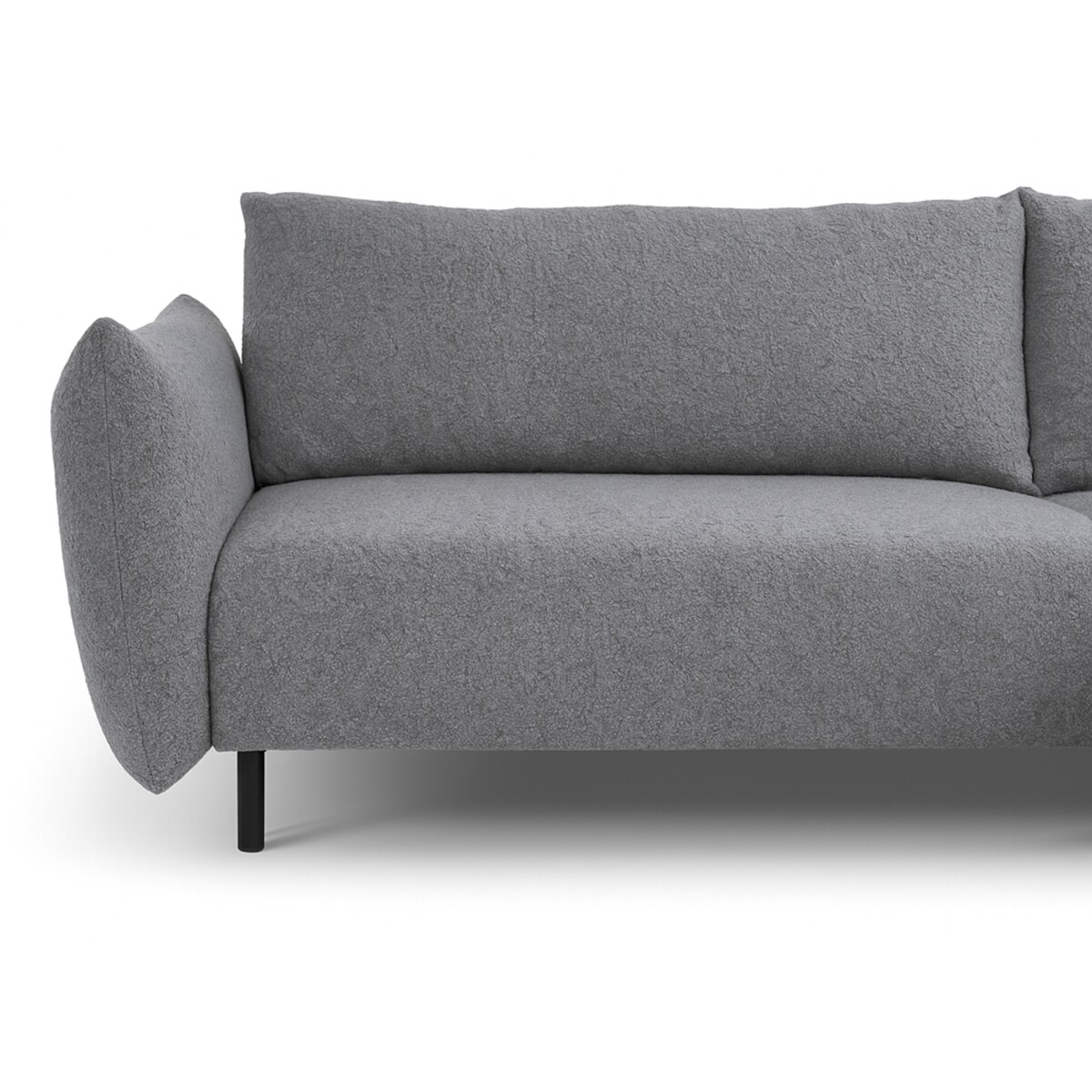 Narożnik DELI z funkcją spania na nóżkach, prawostronny, szary