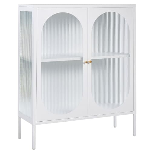 Witryna dwudrzwiowa metalowa biała SARRE