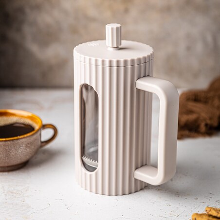 Zaparzacz do herbaty kawy szklany French Press 350 ml beżowy KLAUSBERG
