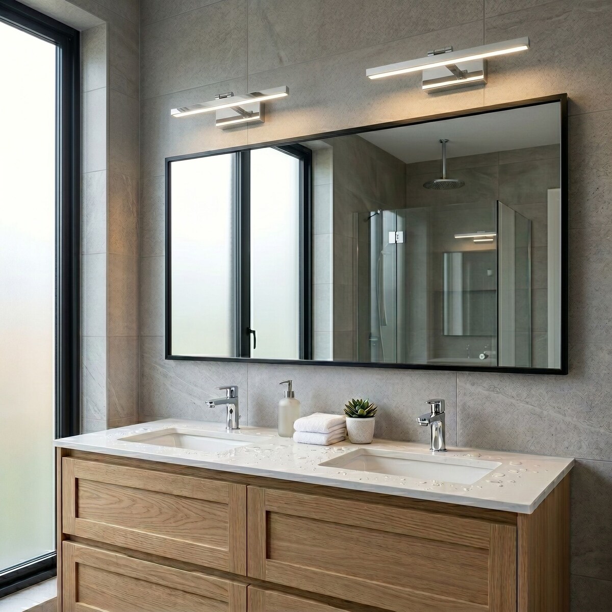Kinkiet App1858-1W 60Cm Led Chrom, Aluminium, Tworzywo Sztuczne