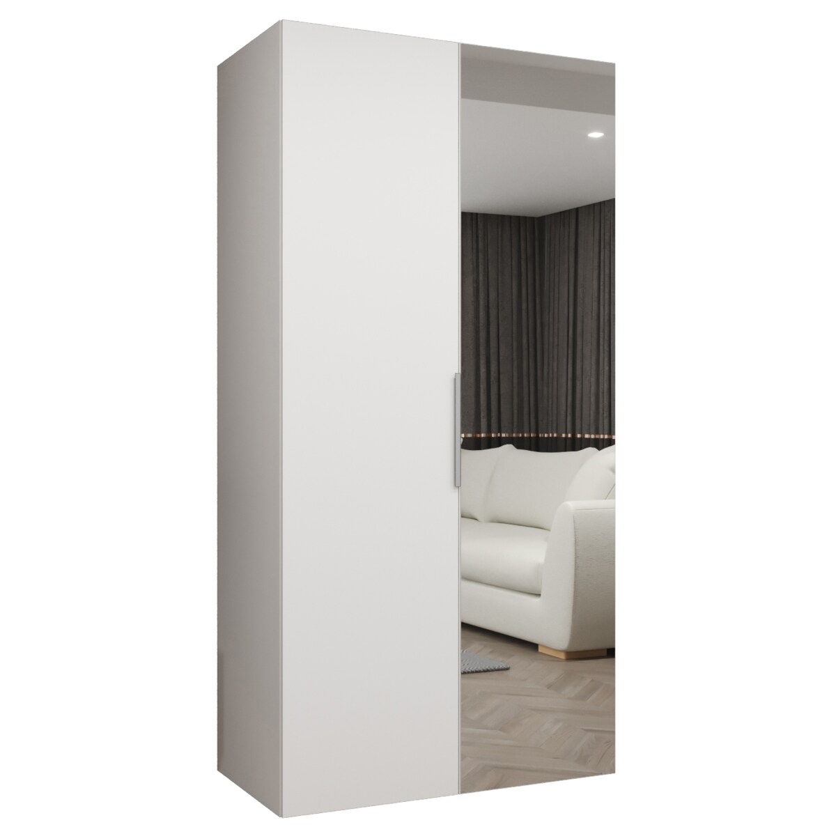 Szafa uchylna otwierana MARBELLA 2 100 wys. 202 cm Biały + u. Kaszmir