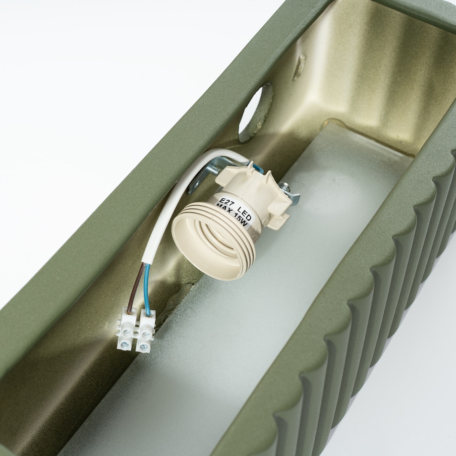 Kinkiet ceramiczny RIGATA zielony oliwkowy