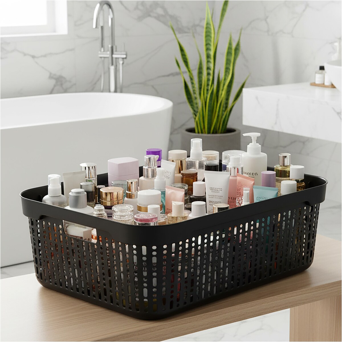 5X Koszyk Ażurowy Koszyczek Plastikowy Na Kosmetyki Do Łazienki Pudełko Pojemnik Do Szuflady Czarny Zestaw