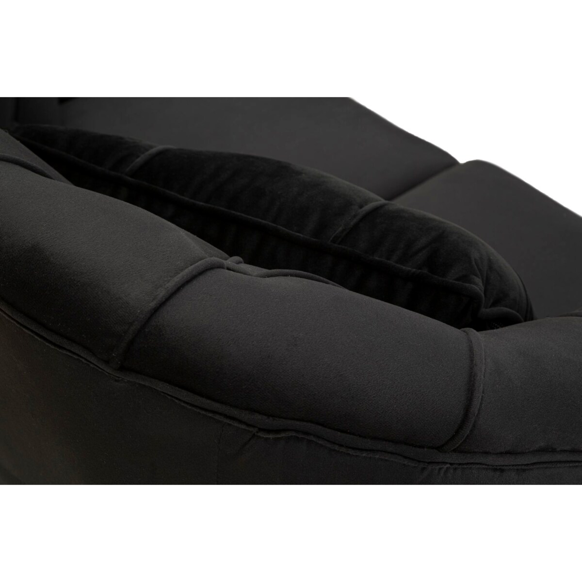 Sofa Budapest, kolor czarny, poliester, sklejka i żelazo, 130 x 83 x 91 cm, do salonu, Mauro Ferretti