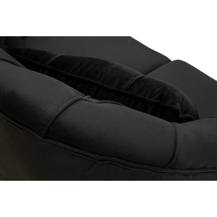 Sofa Budapest, kolor czarny, poliester, sklejka i żelazo, 130 x 83 x 91 cm, do salonu, Mauro Ferretti