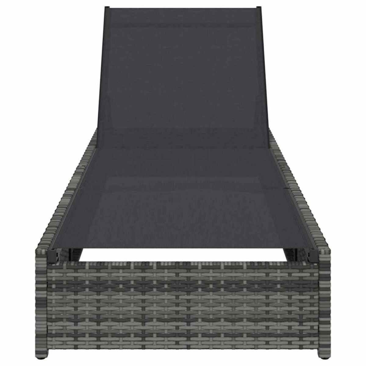 vidaXL Leżak z poduszką 1-osoba Szary 60 x 200 x 27cm polirattan