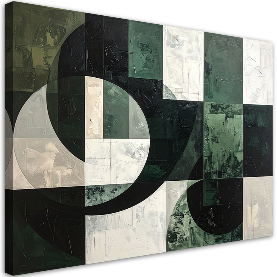 Obraz do salonu sypialni biura loftu, Zielona geometryczna abstrakcja