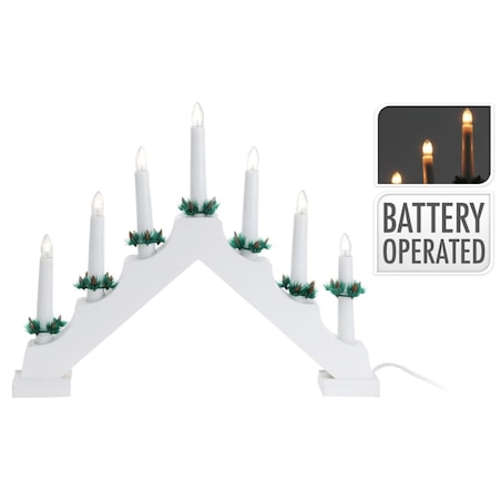 Ambiance Świecznik adwentowy, 7 diod LED, biały