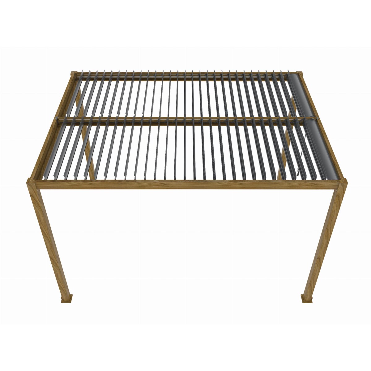 Pergola tarasowa, aluminiowa w kolorze drewna Luxe 3x4m LED