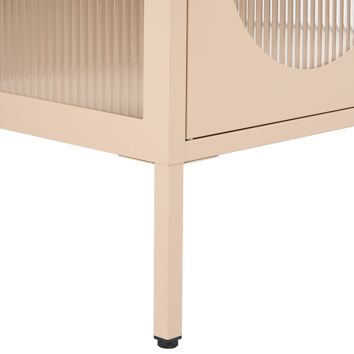 Witryna ze szklaną gablotą FOXTON 80 cm Metal Beżowy
