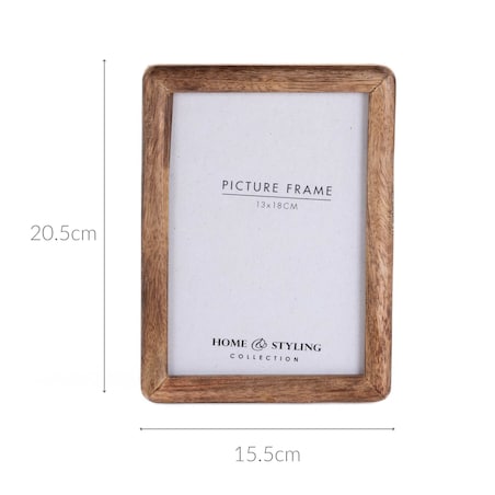 Drewniana ramka na zdjęcie, stojąca, z drewna mango, 13 x 18 cm