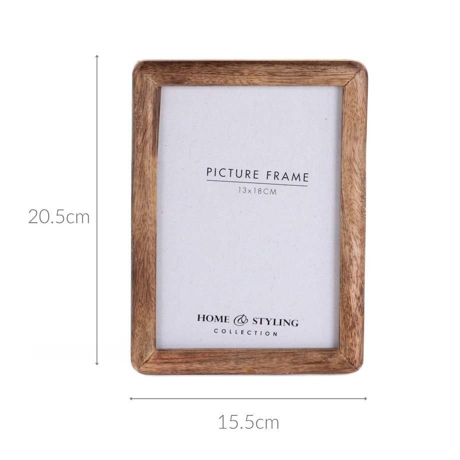 Drewniana ramka na zdjęcie, stojąca, z drewna mango, 13 x 18 cm