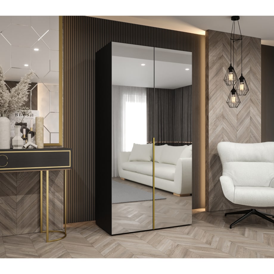 Szafa uchylna otwierana ALICANTE 3 100 wys. 202 cm Czarny + u. Złoty
