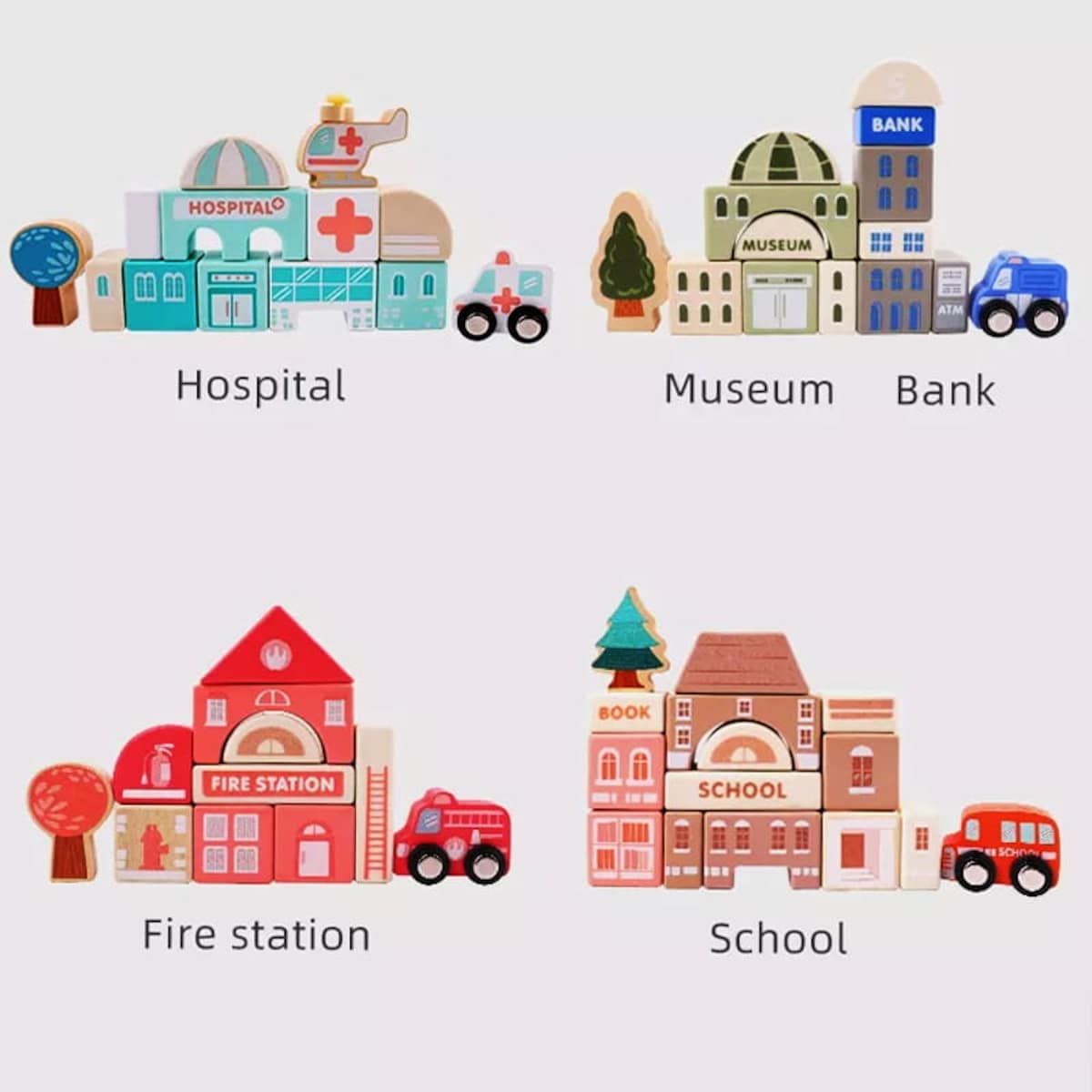 Klocki drewniane - Miasto 115 elementów