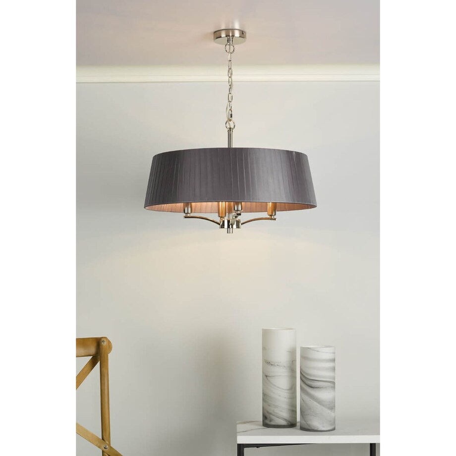 Metalowa lampa wisząca Cristin CRI0439 Dar Lightning nikiel szara