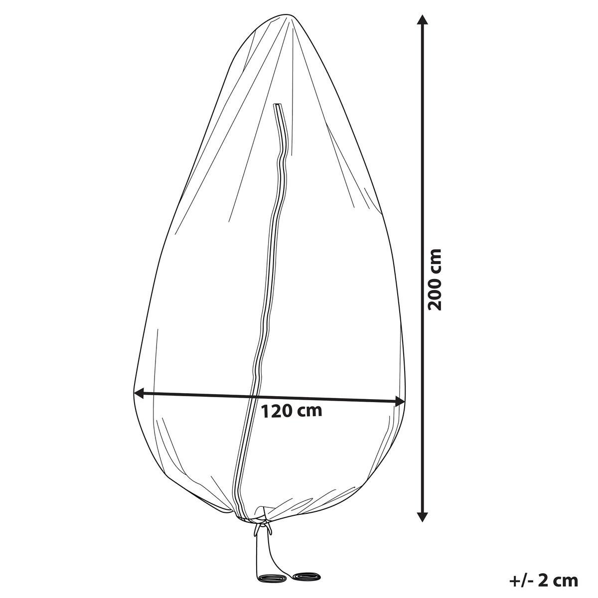 Pokrowiec przeciwdeszczowy CHUVA 200 cm 120 cm 120 cm Szary