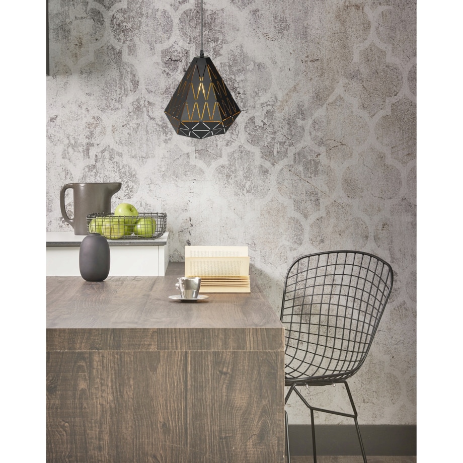 Lampa Sufitowa Wisząca Geometryczna Loft Czarna