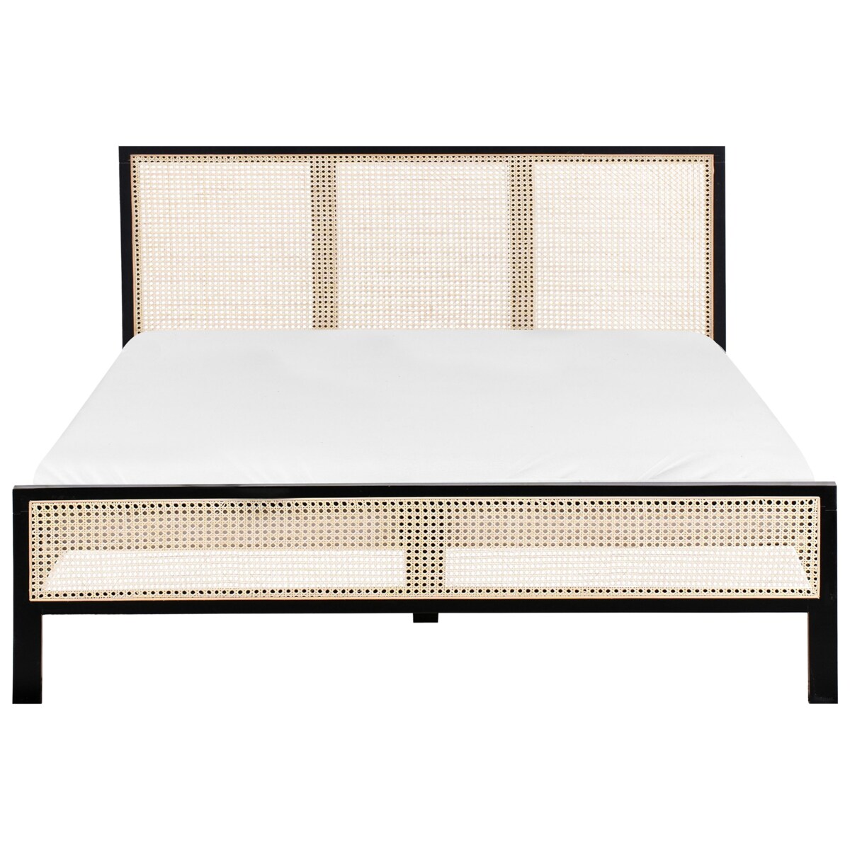 Łóżko Drewno sosnowe SALERNAS 160 x 200 cm Czarny