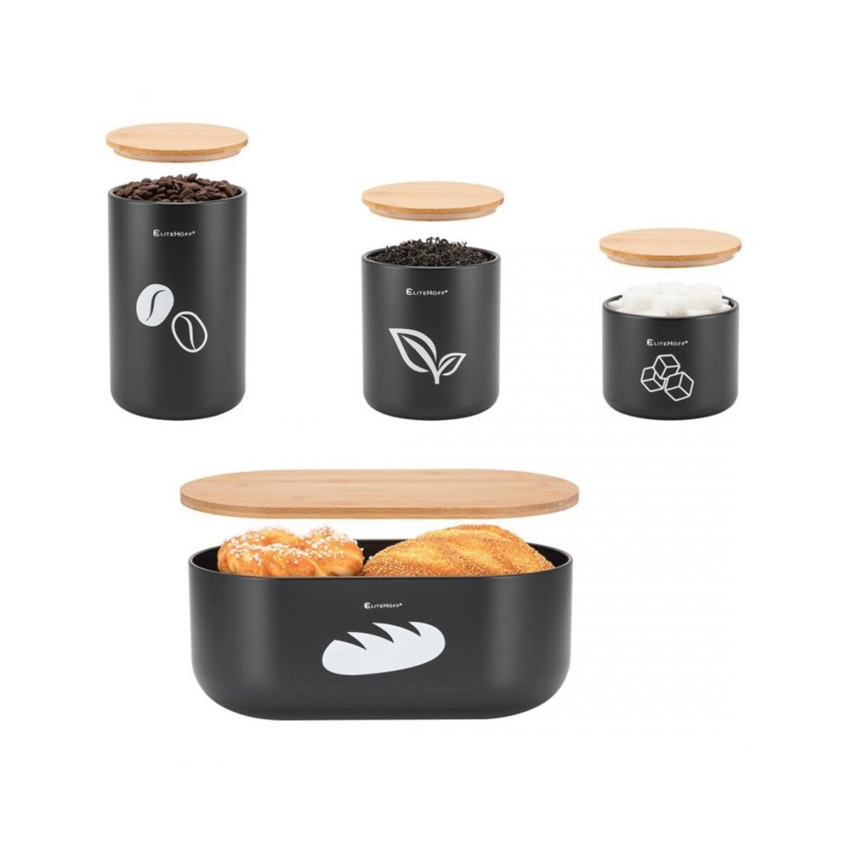 Elitehoff chlebak na pieczywo z zestawem pojemników 49443