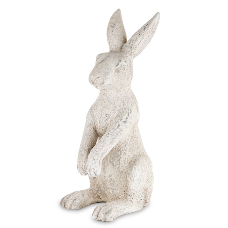 Dekoracja - duży siedzący królik 61x22x32 cm SZAREK