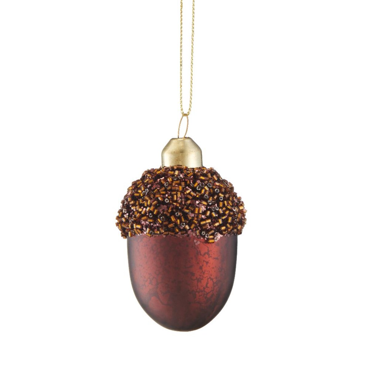 VILLA ITALIA Bombka szklana brązowa ŻOŁĄDŹ 8 cm