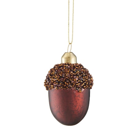 VILLA ITALIA Bombka szklana brązowa ŻOŁĄDŹ 8 cm