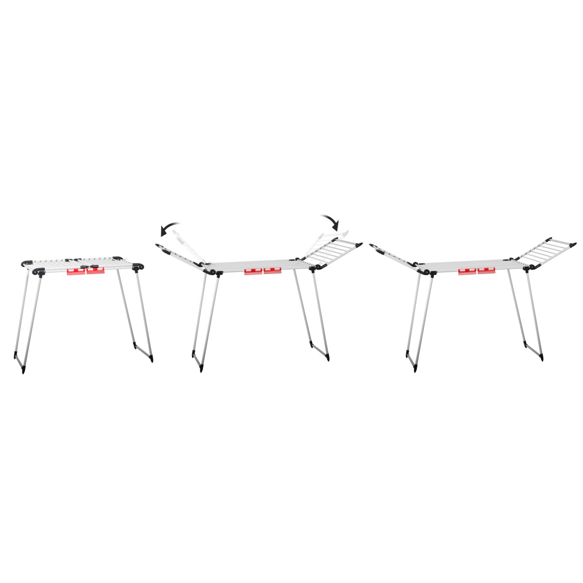 Suszarka na pranie do ubrań bielizny stojąca rozkładana 19m Massido Debora biała