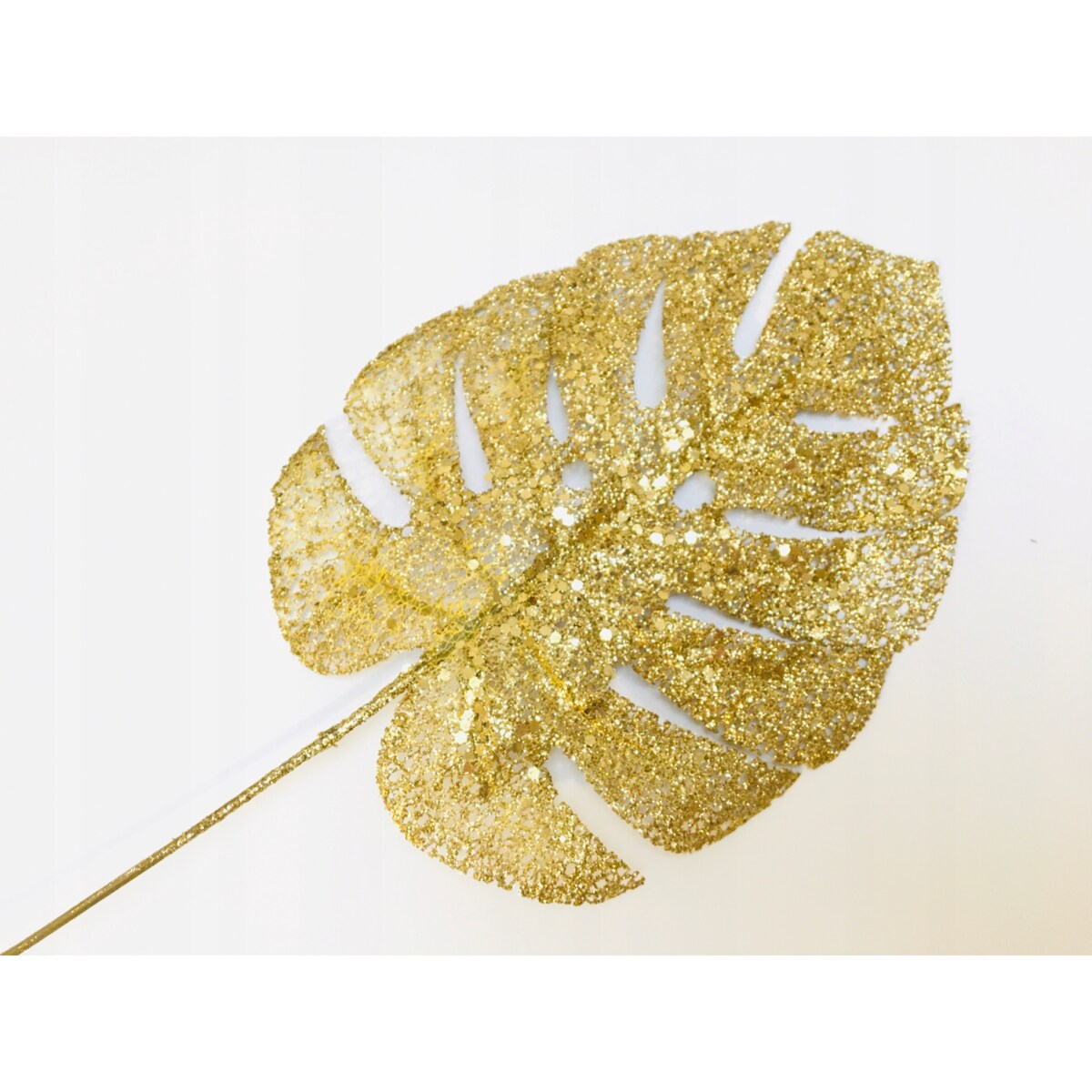 BROKATOWY LIŚĆ anturium ZŁOTY do bukietu dekoracji święta gwiazdka stroik