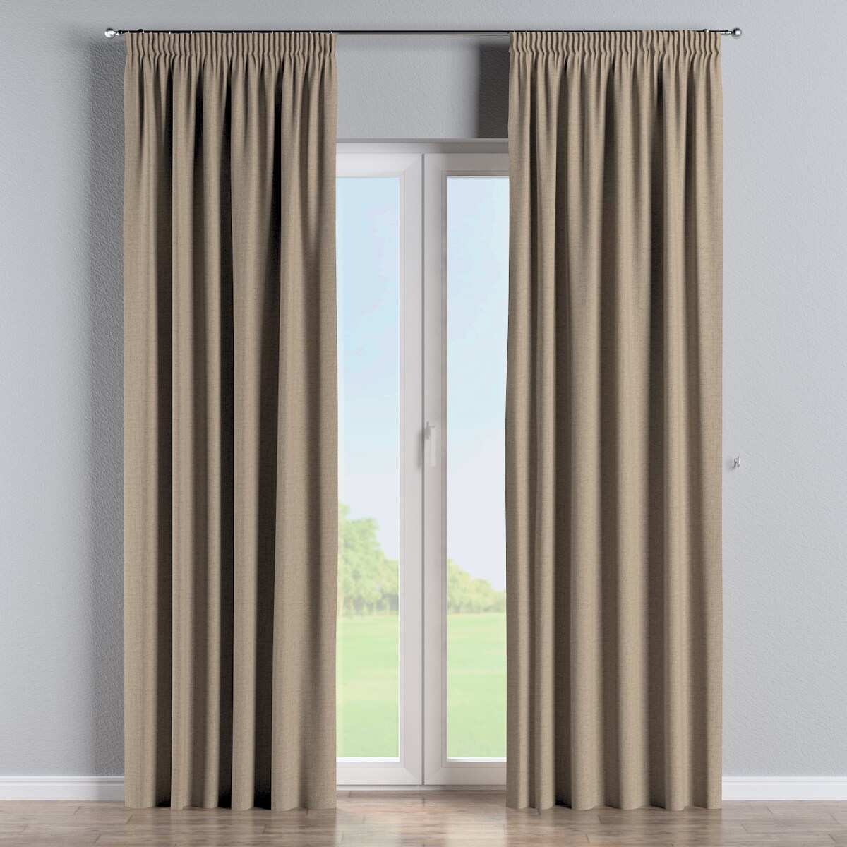 Zasłona na taśmie marszczącej 1 szt. 130x245 oliwkowobeżowy melanż