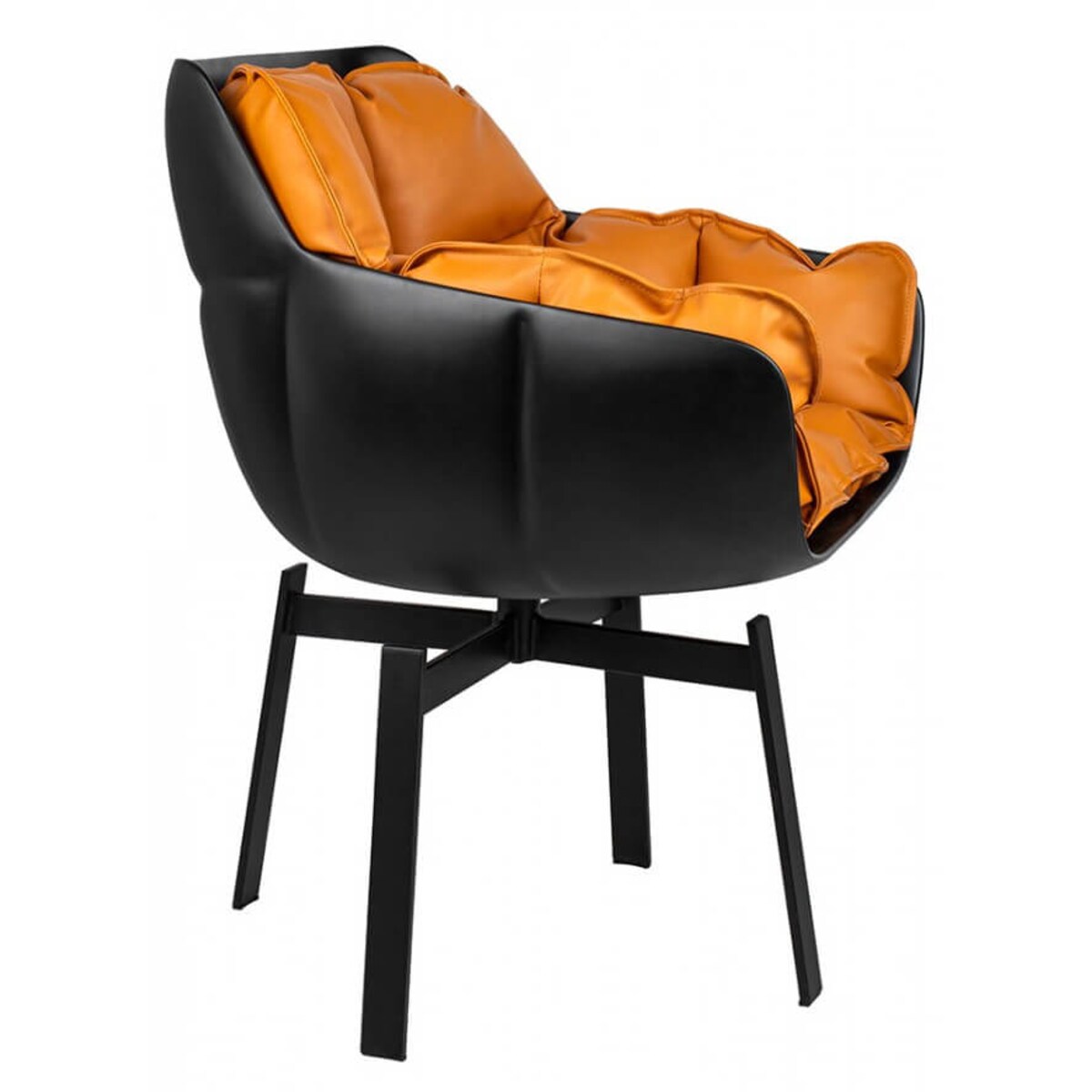 Obrotowe krzesło z poduszką Shiba JH-B11-1 King Home tapicerowane czarny