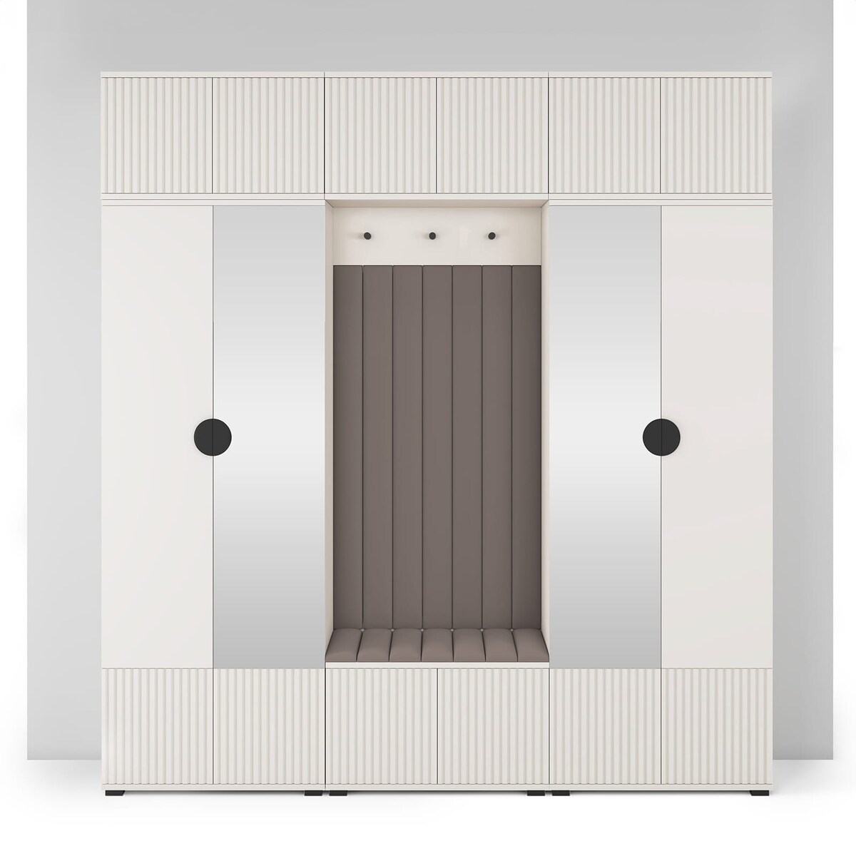 Garderoba z panelami i dużym lustrem Ritmo wersja 3 Trinity 06 frez cashmere