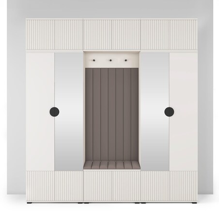 Garderoba z panelami i dużym lustrem Ritmo wersja 3 Trinity 06 frez cashmere