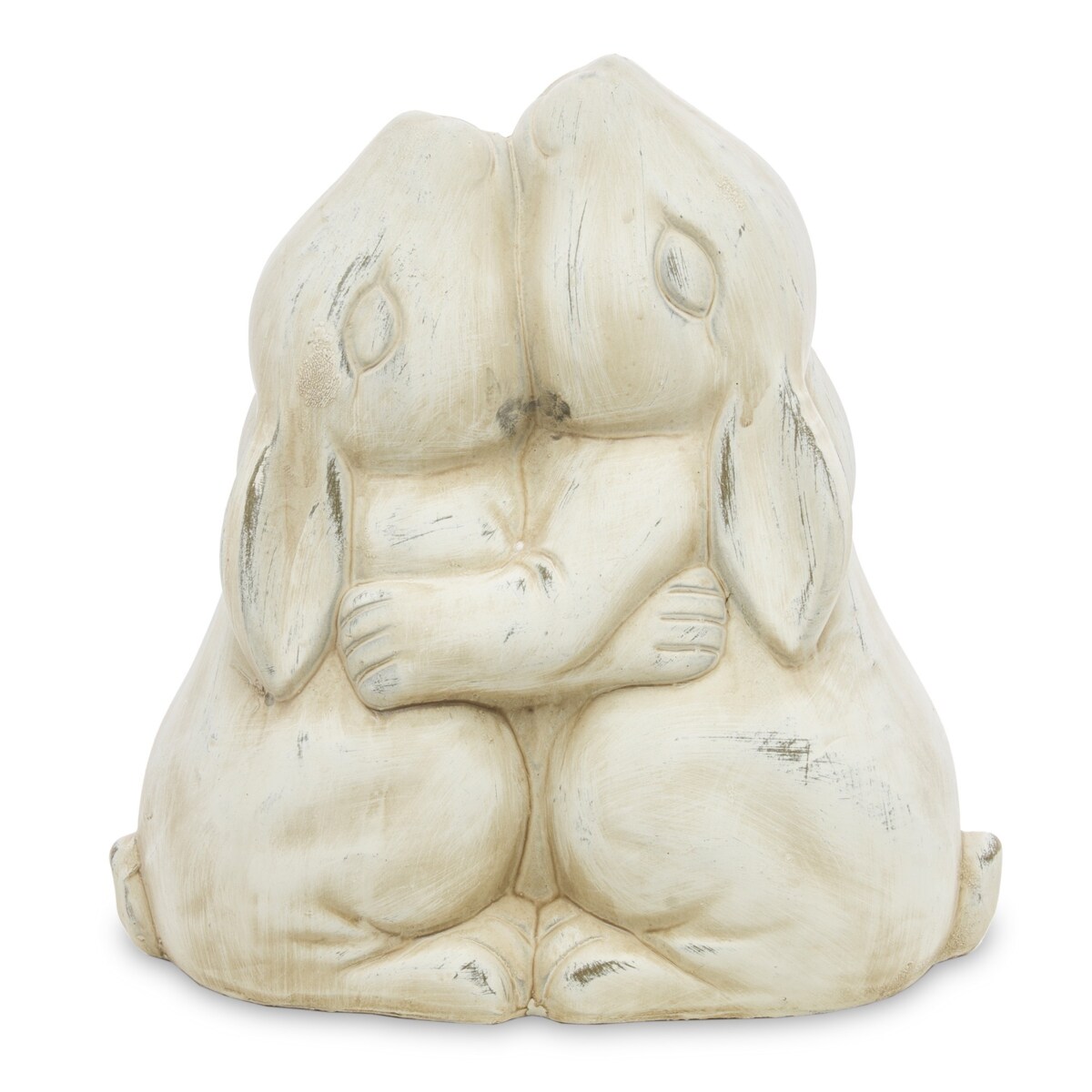 Dekoracja - figurka 2 beżowe przytulone króliczki 20x19,5x10 cm BRAKUMI