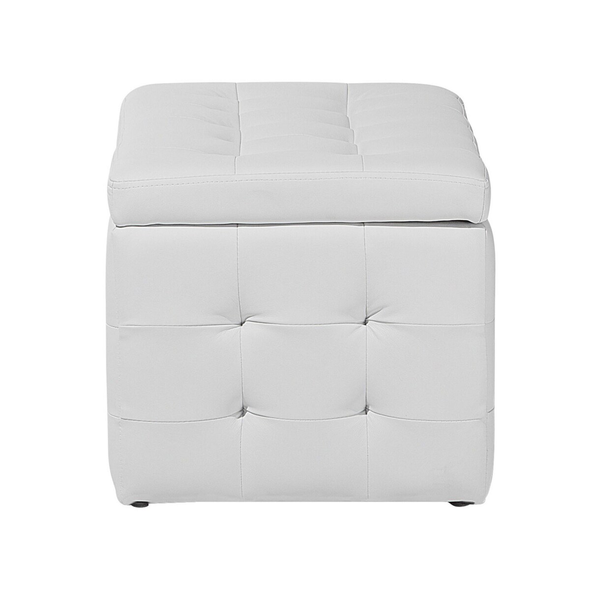 Puf ze schowkiem ekoskóra biały MICHIGAN