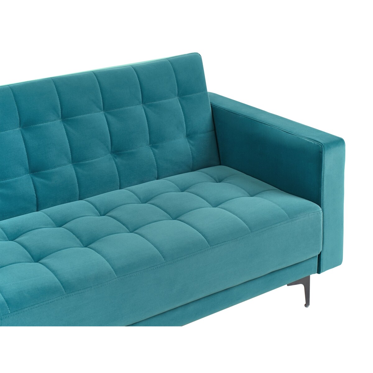 Sofa prawostronna rozkładana welurowa morska ABERDEEN